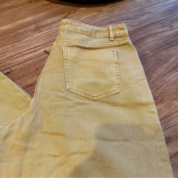 Cider Women’s Mustard Gold Khaki Wide Leg Jeans Pants Trousers Pockets NWT XL - Picture 8 of 8